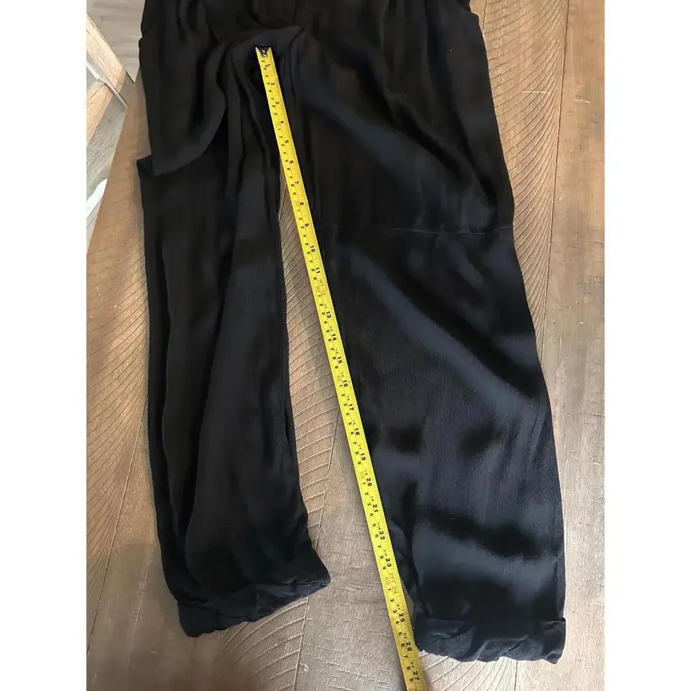 Aritzia Wilfred Silk Blend Marais Paper Bag Pull on Pants Black Women’s sz Small - Picture 10 of 15